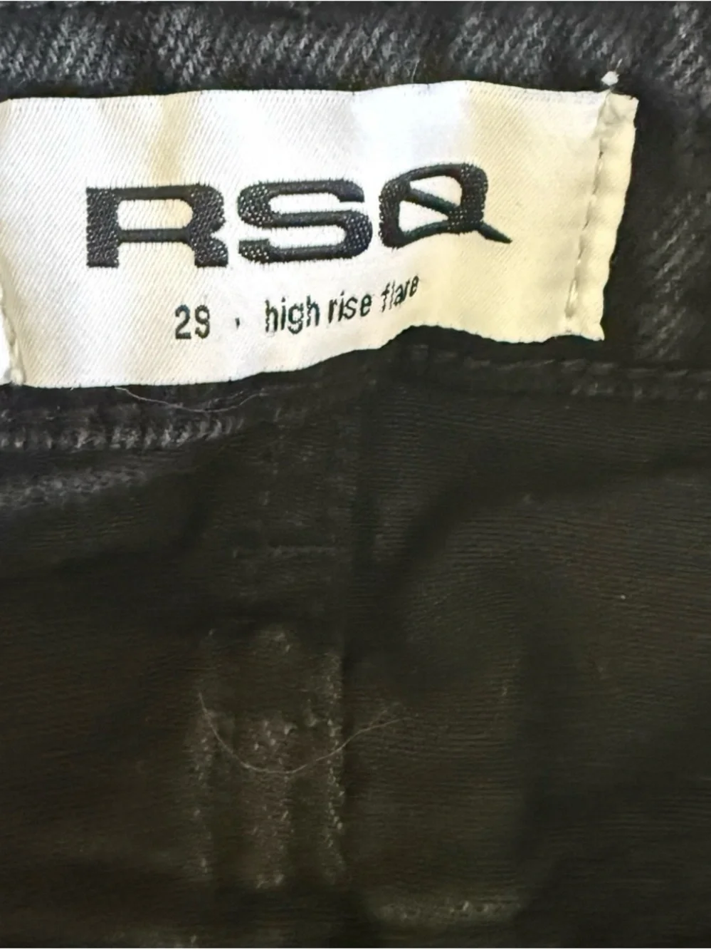 RSQ High Rise Flare Jeans Women’s Size 29 Black Stretch Denim Flared Leg